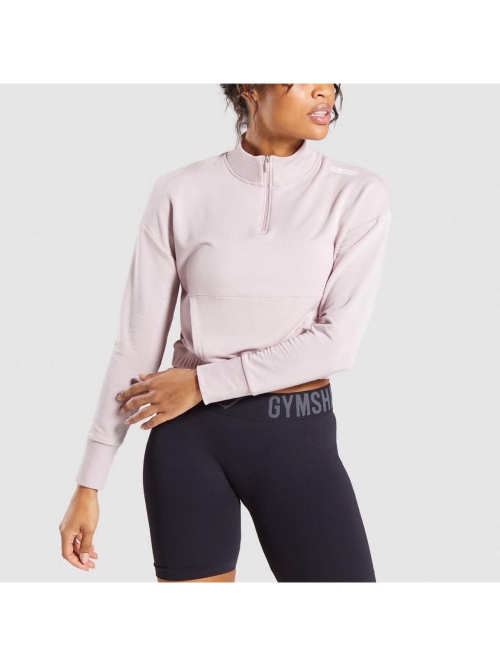 GYMSHARK Pippa Training 1/2 Zip Cropped Pullover Lilac Size Small
